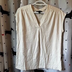Banana Republic Cream Relaxed V-Neck Blouse
